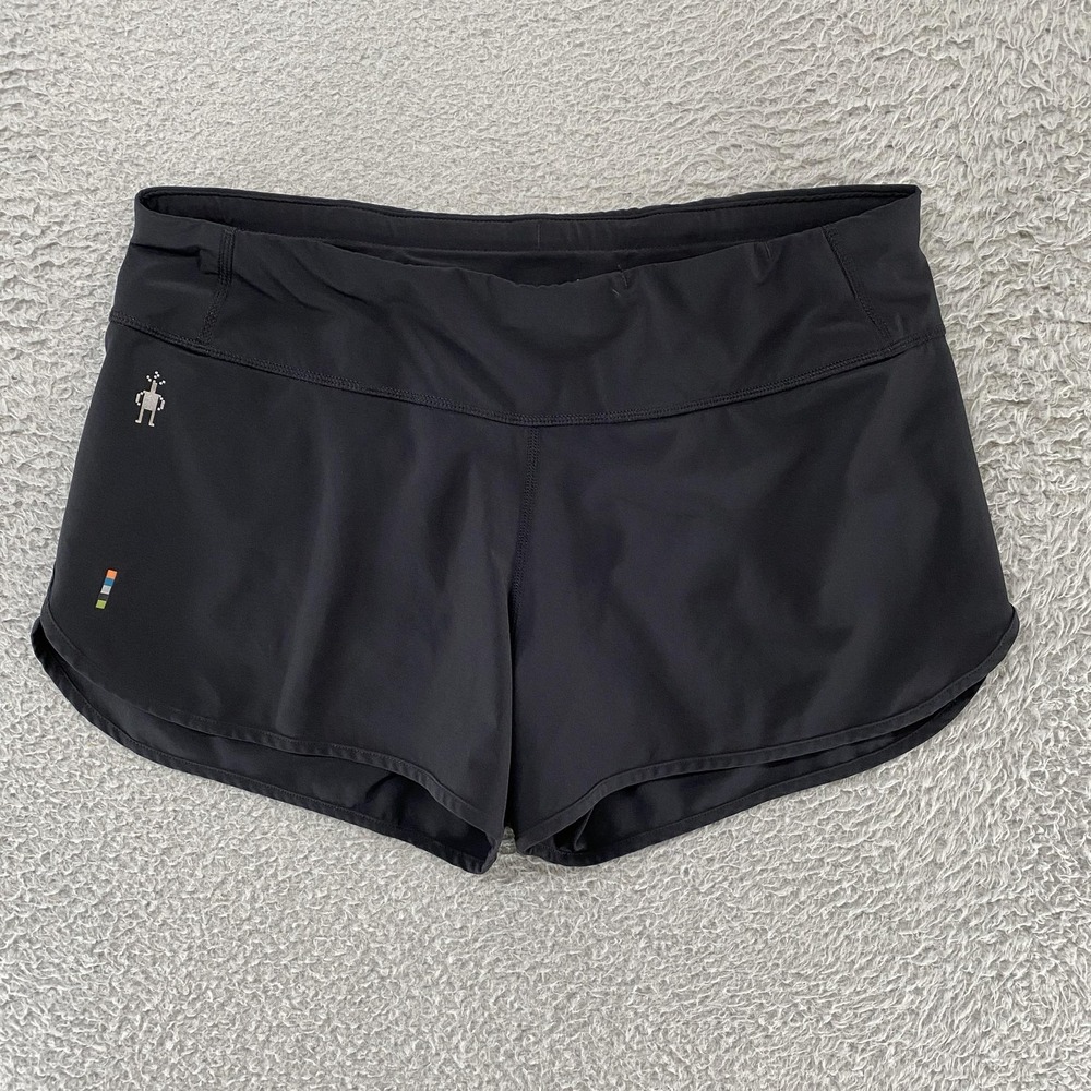 Smartwool Running Shorts Womens Small Lined Merino Wool Zip Pocket 2.5 Inch